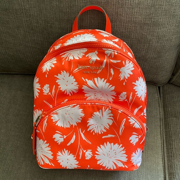 NWT Kate Spade “karissa” backpack orange/white main image 6